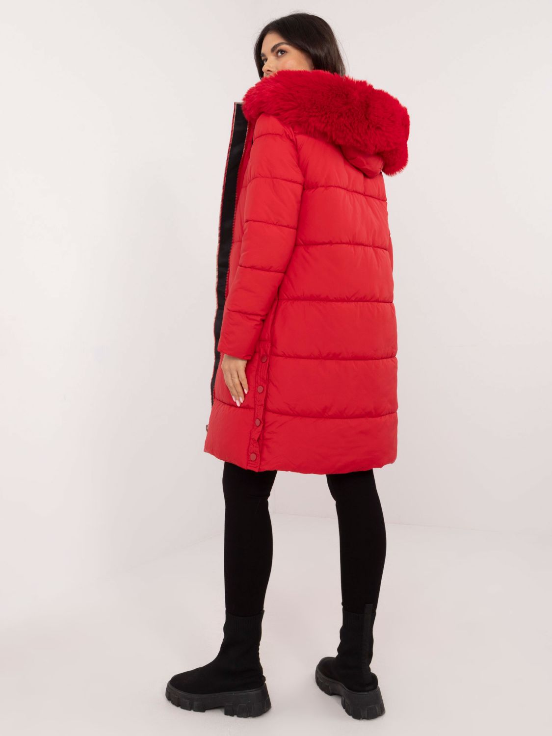 Red Winter Jacket with Hood