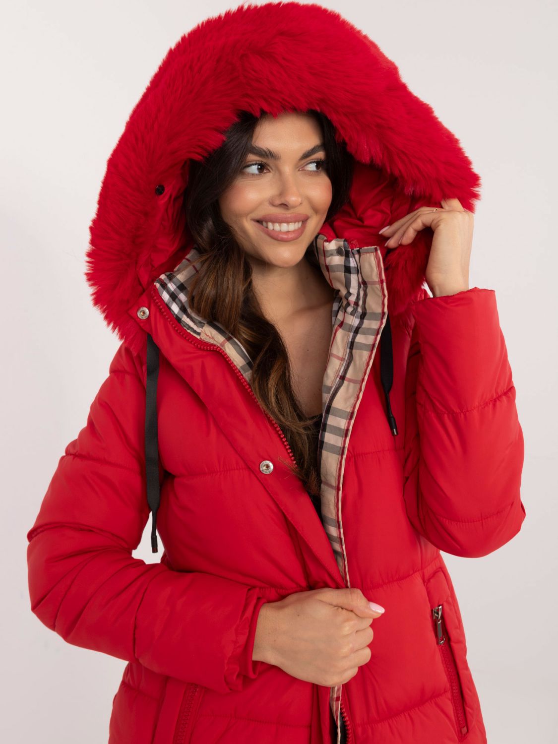 Red Winter Jacket with Hood