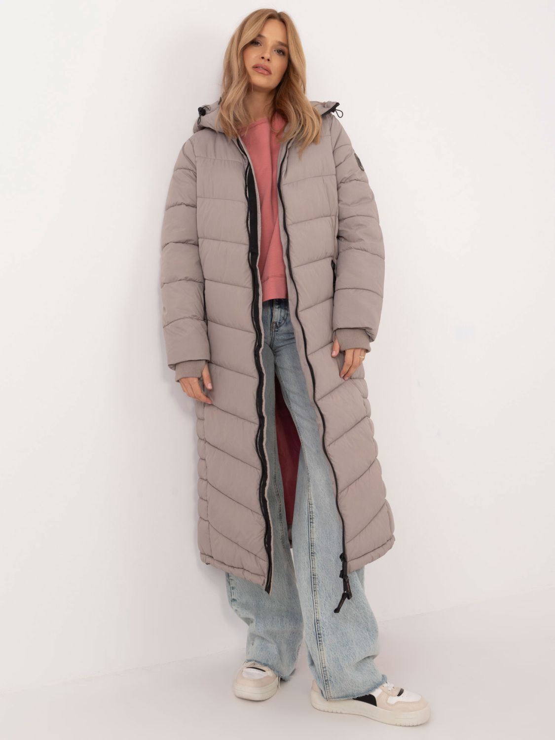 Long Beige Coat with Lining