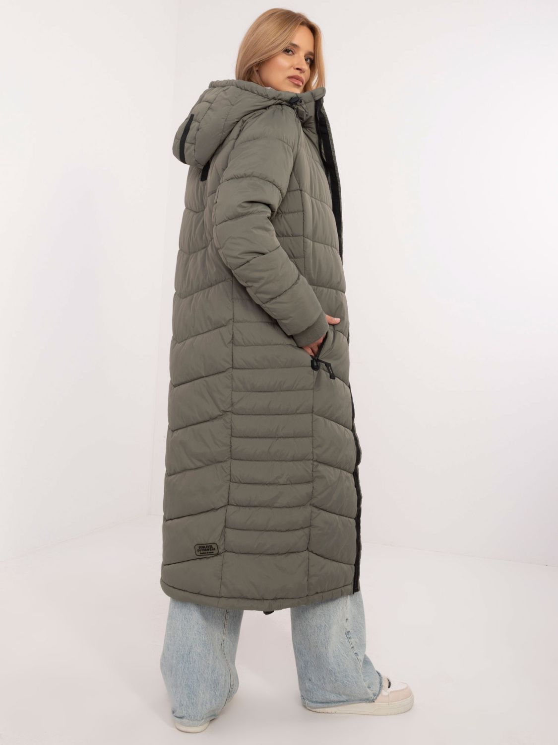 Women's Khaki Long Sleeve Coat