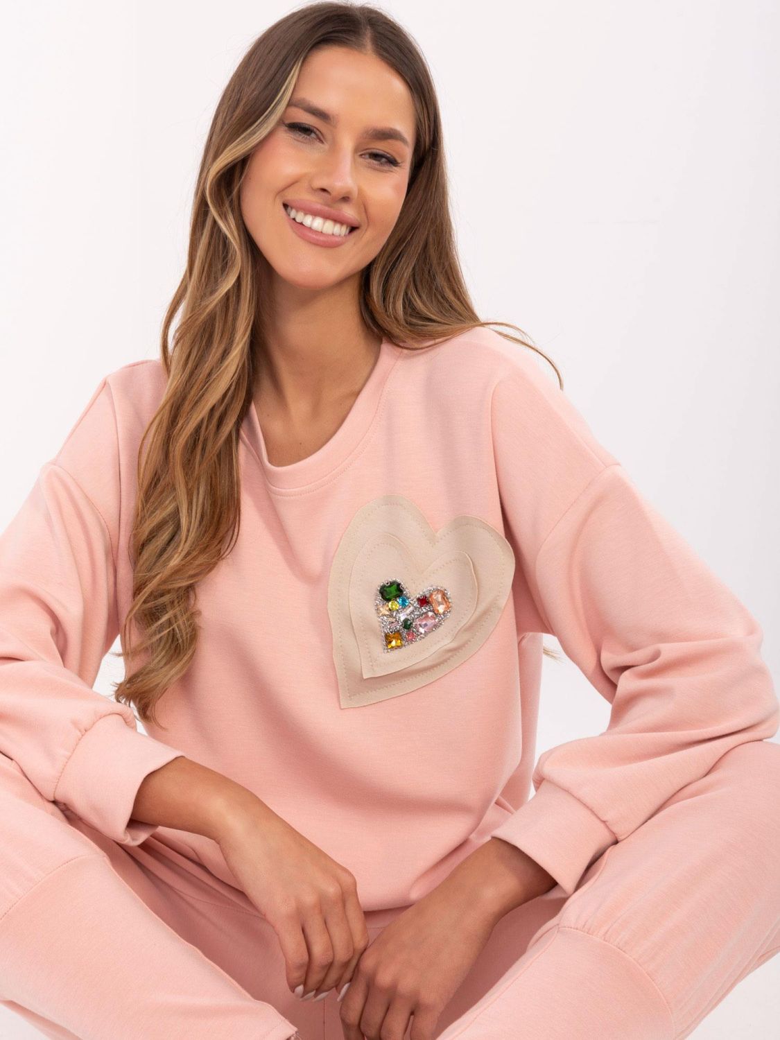 Stylish Women's Sweatshirt in Peach Color