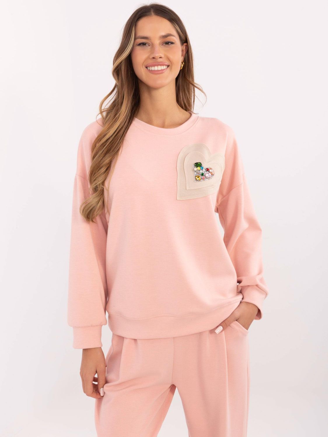 Stylish Women's Sweatshirt in Peach Color