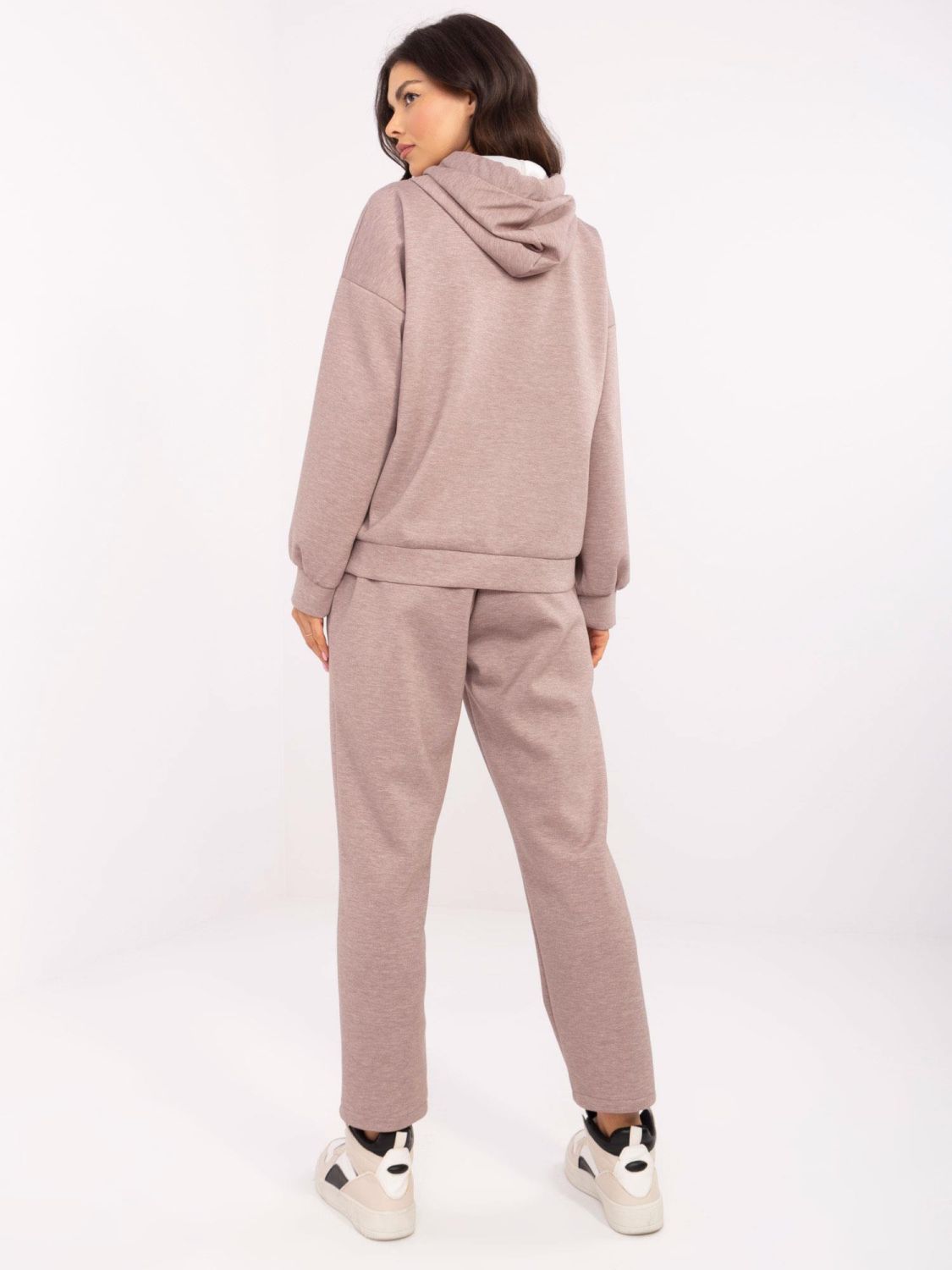 Stylish Beige Hooded Set