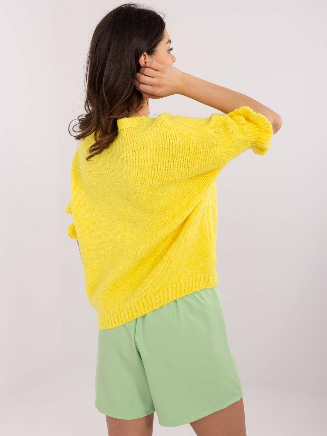 Yellow Sweater with 3/4 Sleeves