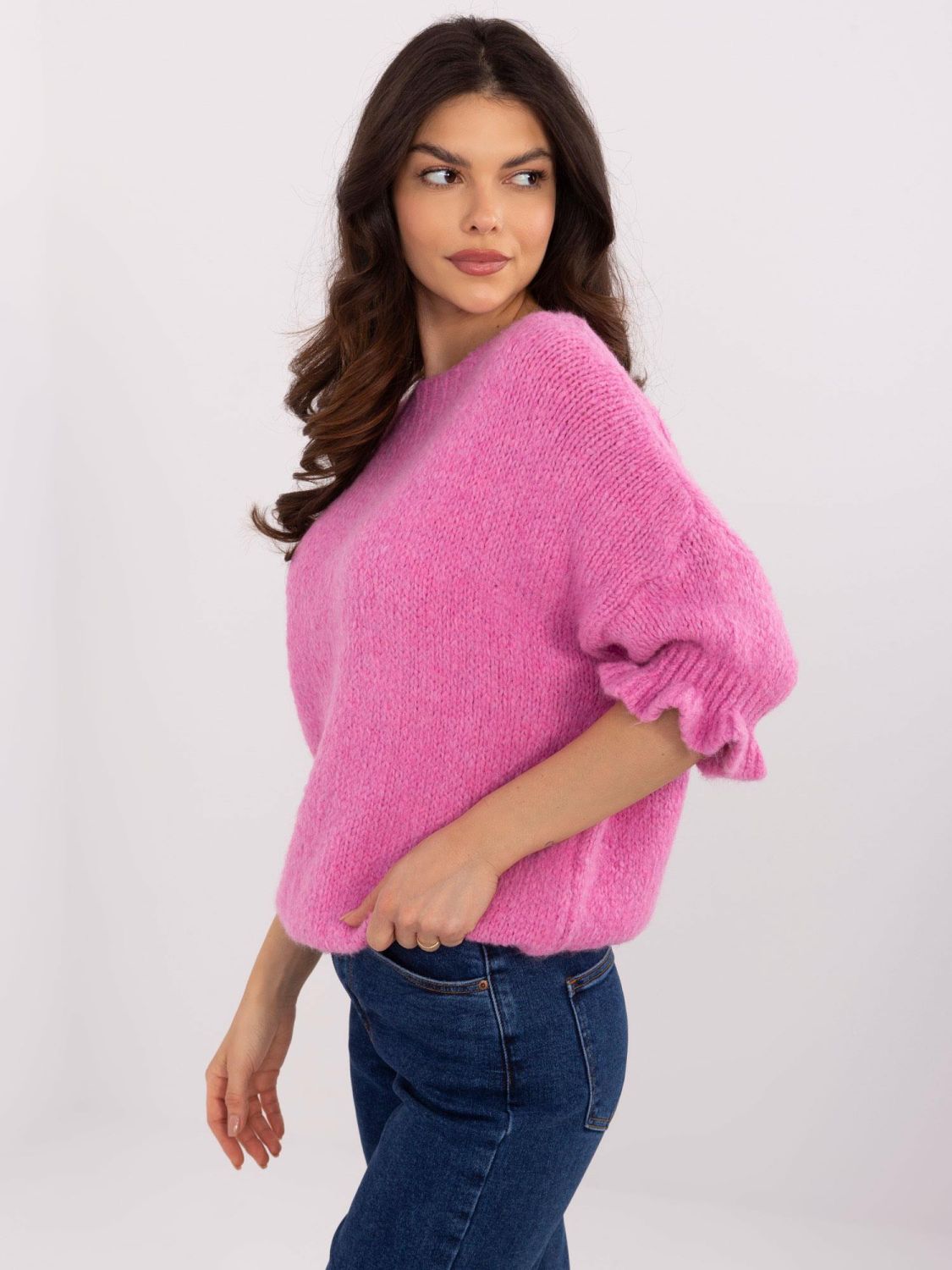 Pink Sweater with 3/4 Sleeves