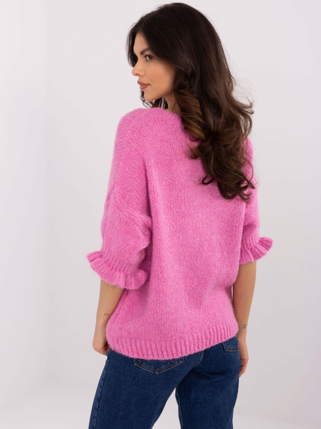 Pink Sweater with 3/4 Sleeves