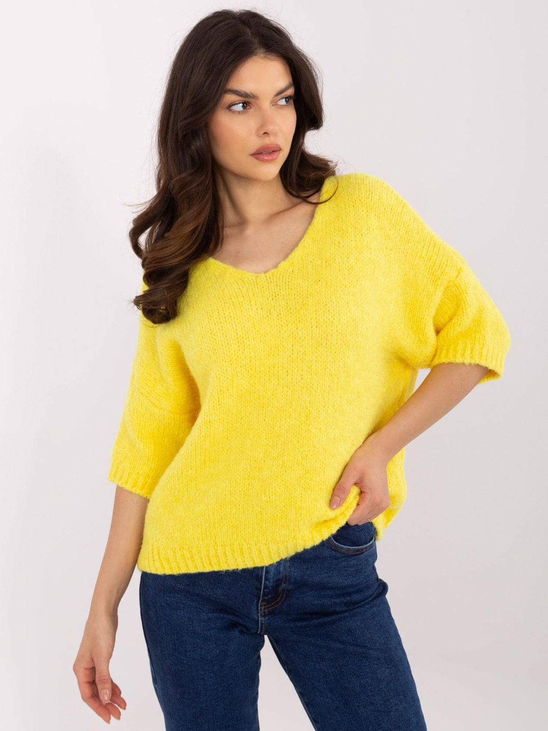 Yellow Short Sleeve Sweater