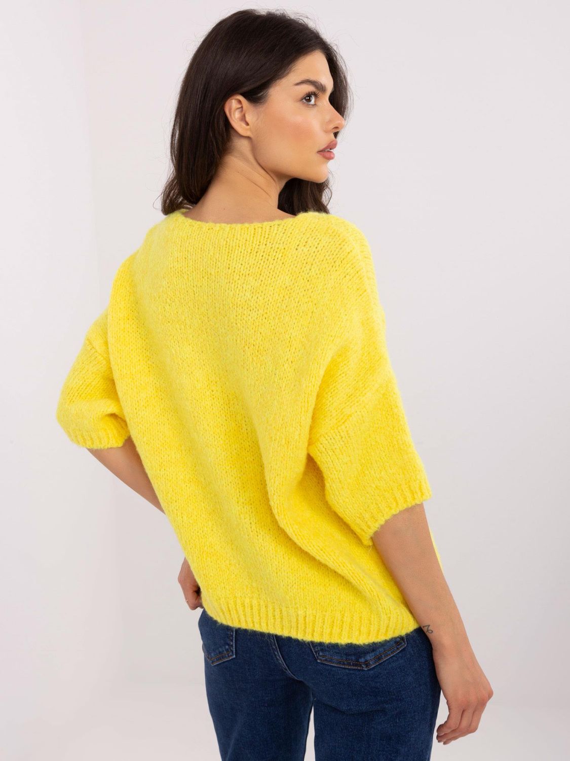 Yellow Short Sleeve Sweater