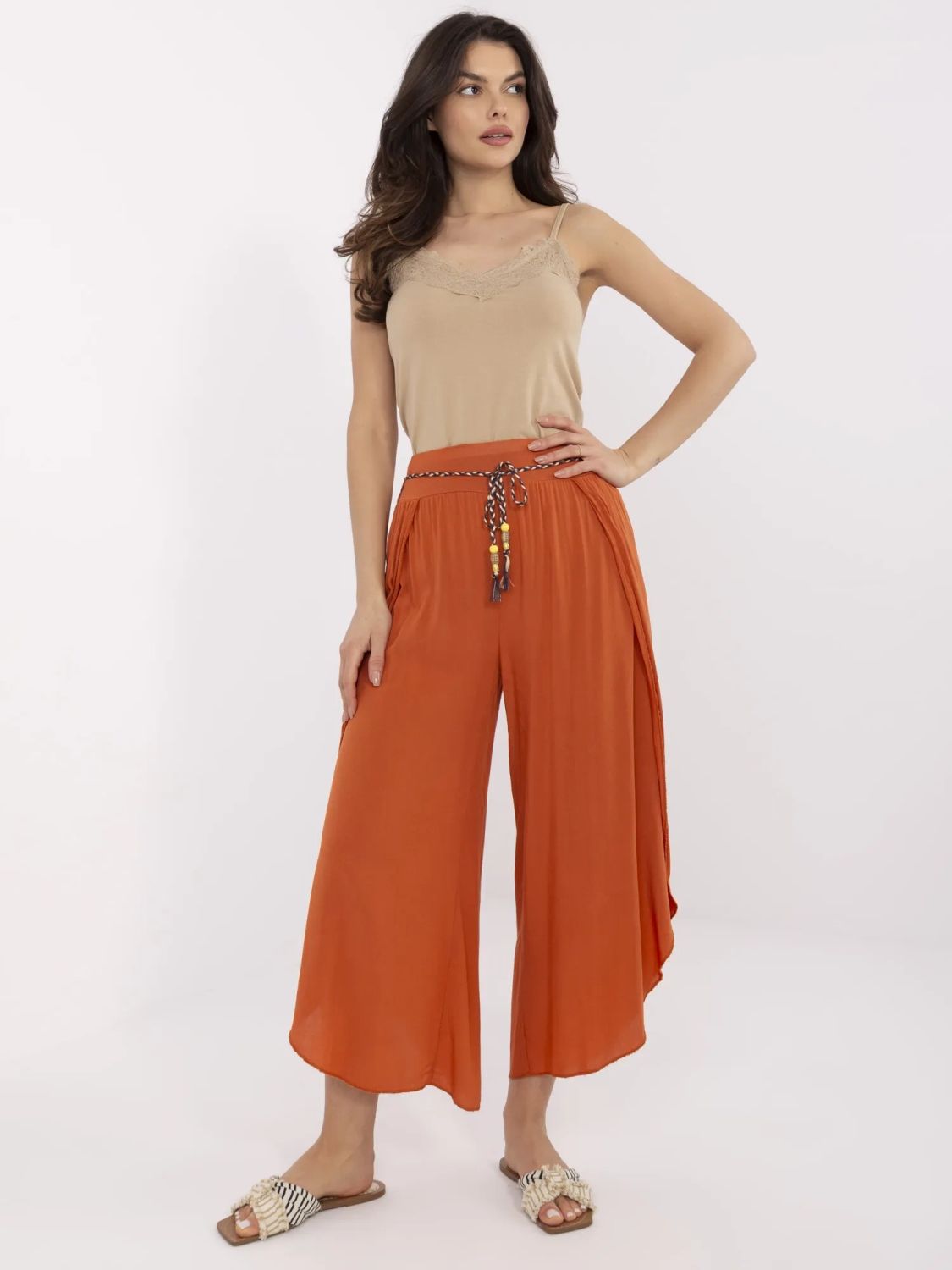 Stylish Palazzo Pants in Dark Orange