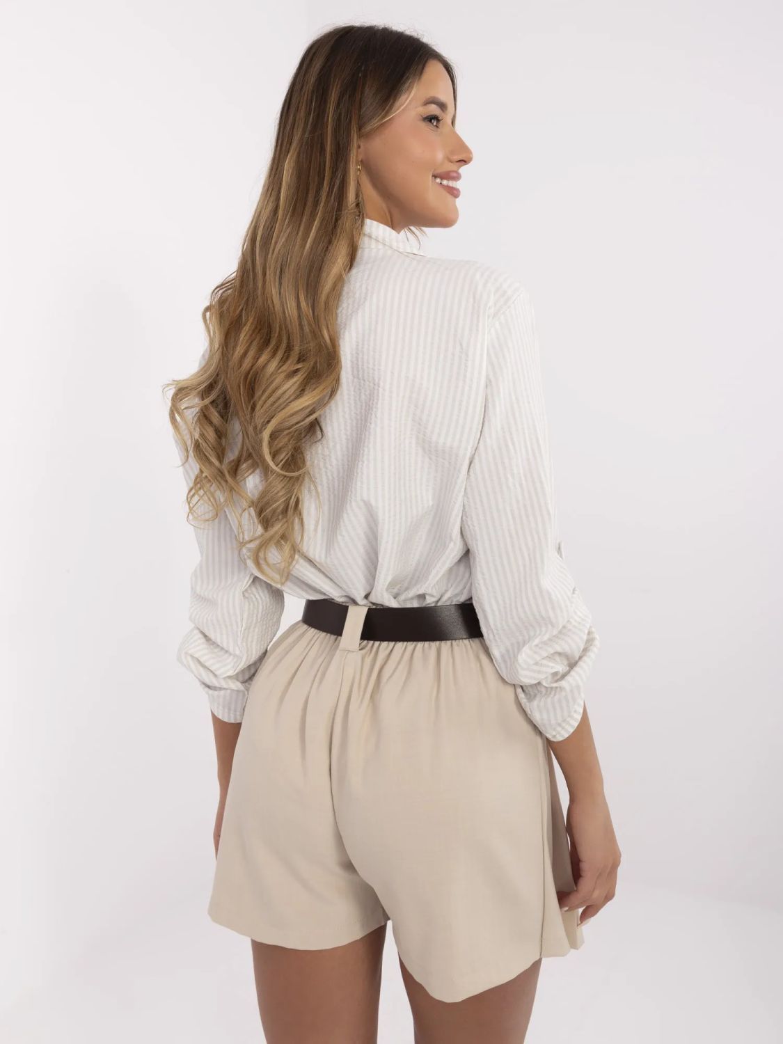Beige High-Waisted Skirt