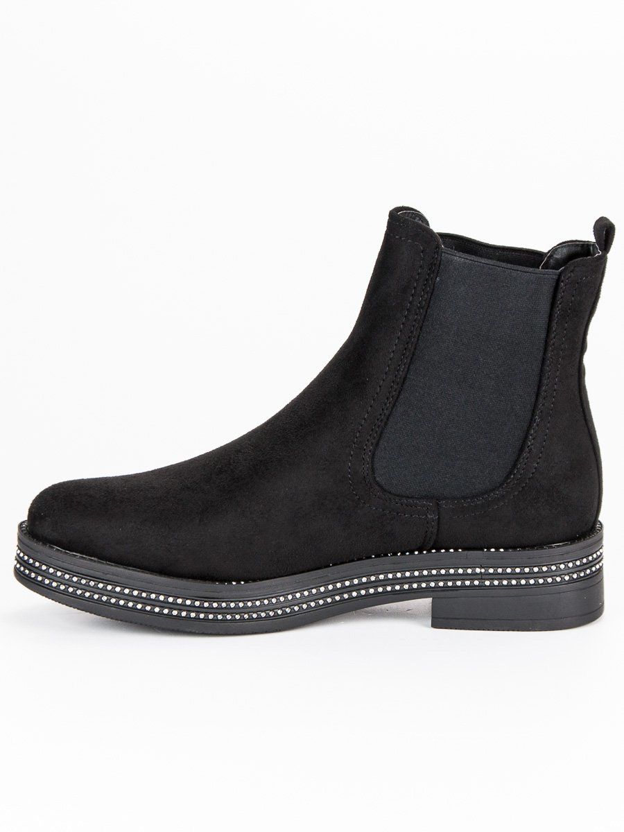 Black suede-effect ankle boots