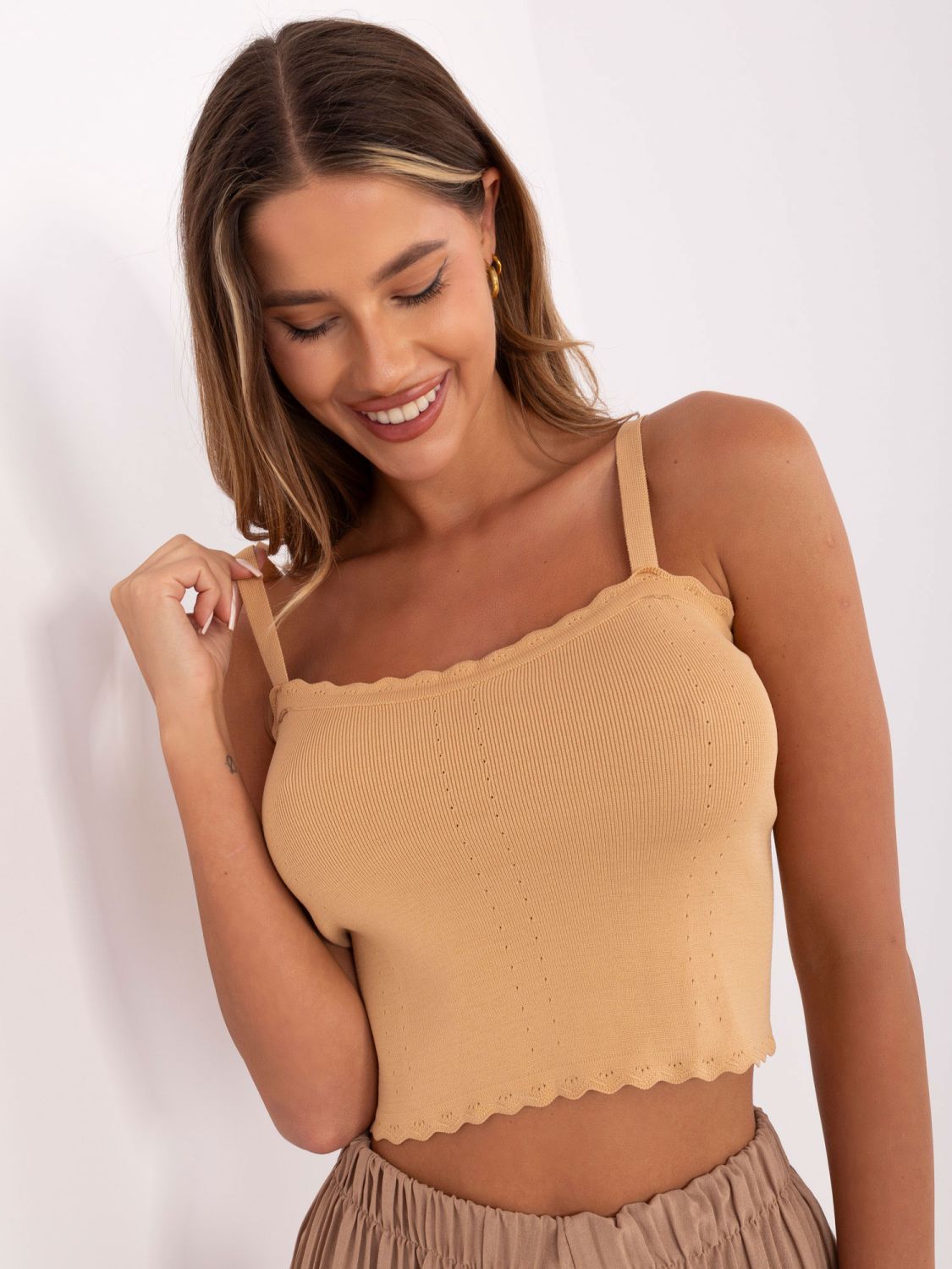 Beige Short Top RUE PARIS