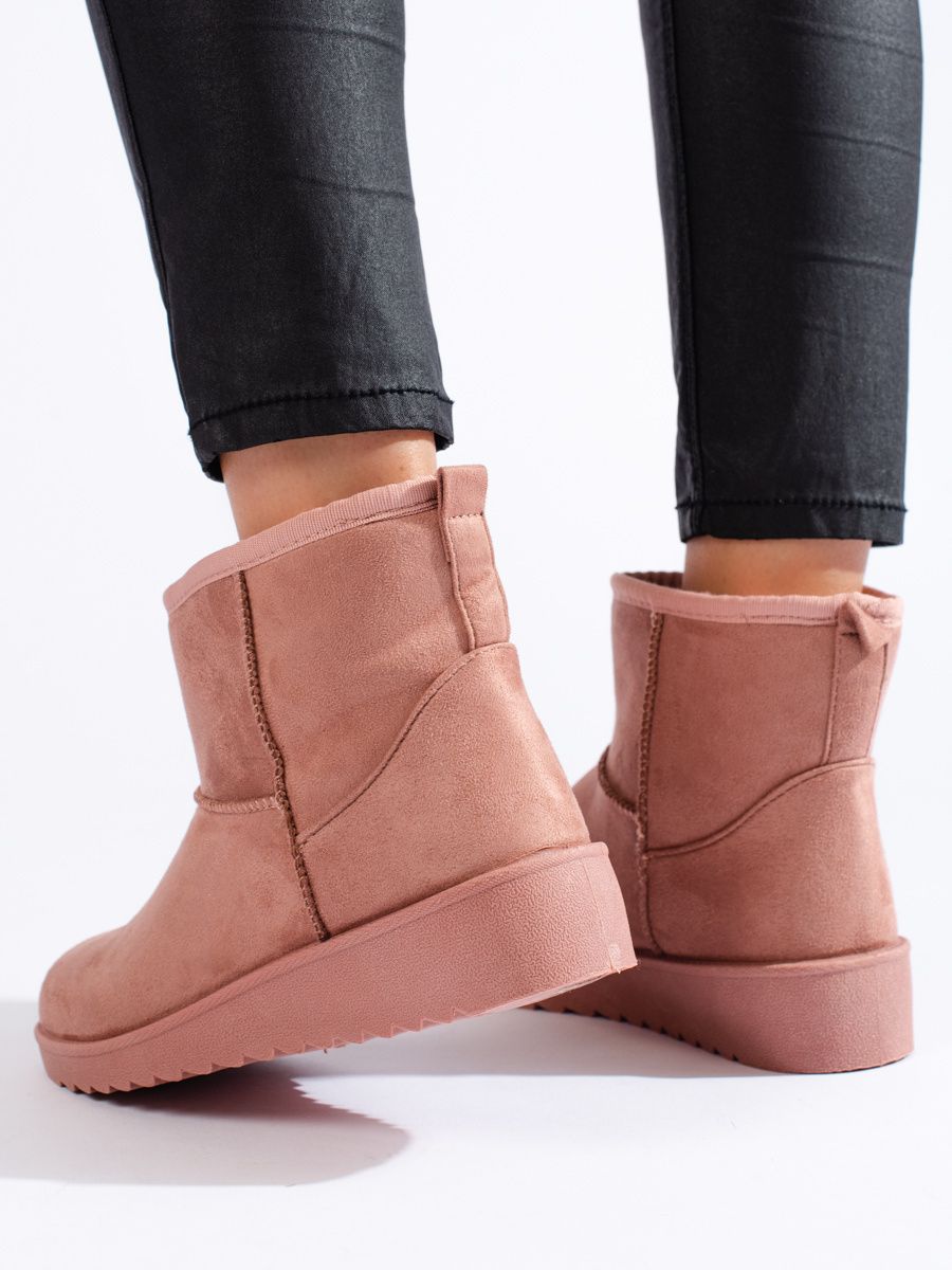 Women's pink ankle snow boots