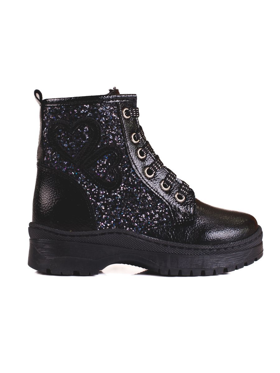 Black children's boots with sequins