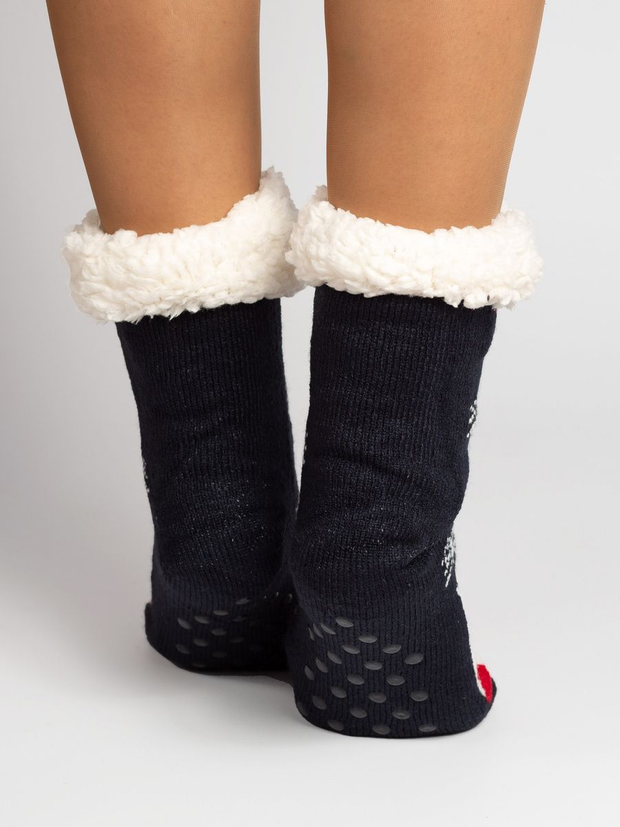 Women's warm socks SANTA dark blue