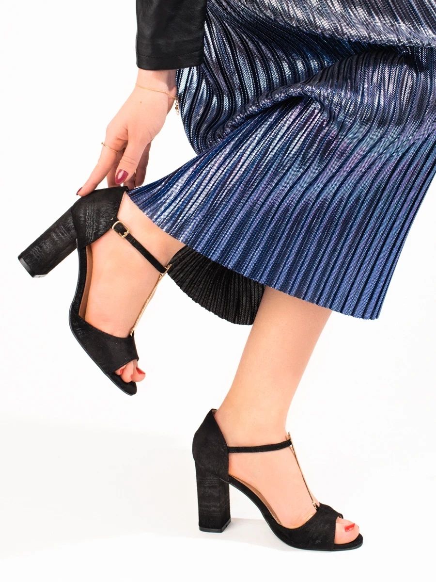 Black Classic High Heel Sandals