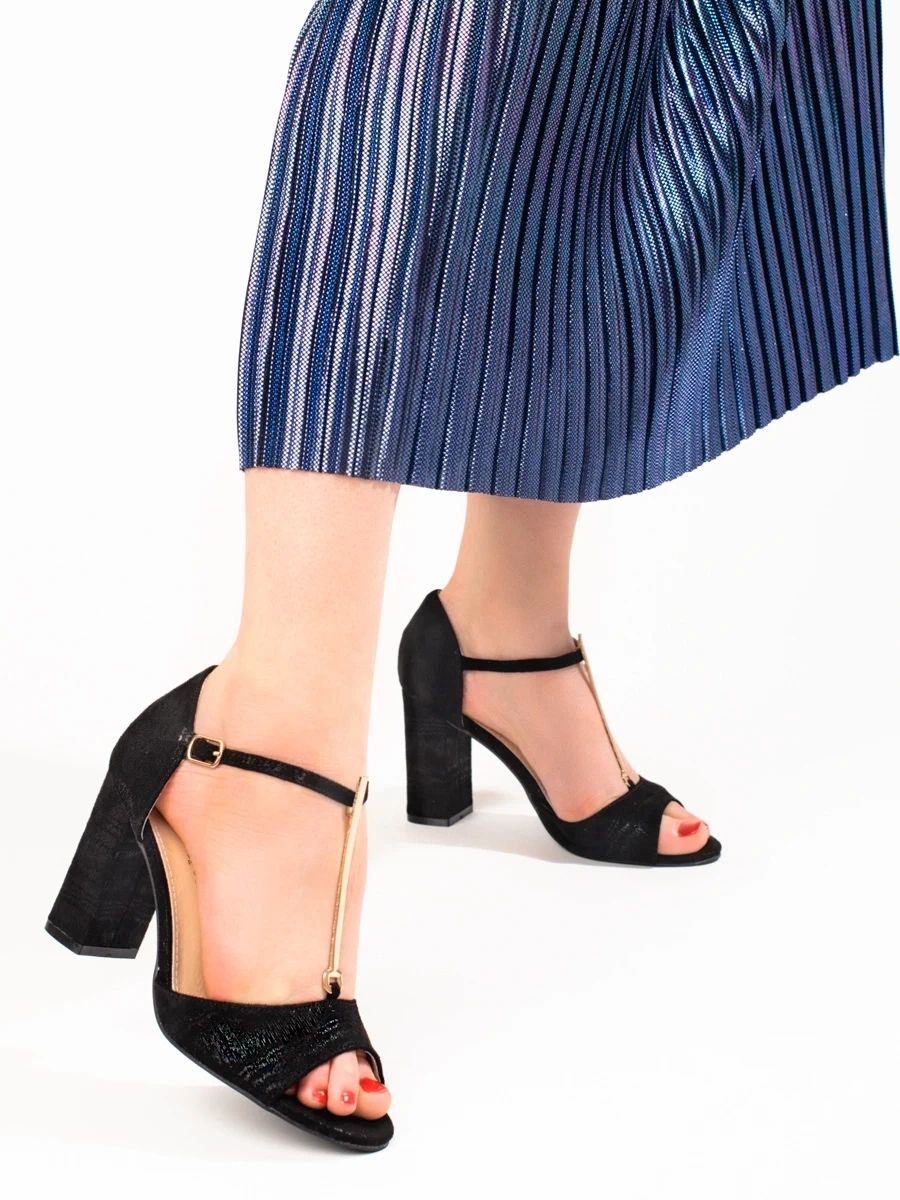 Black Classic High Heel Sandals