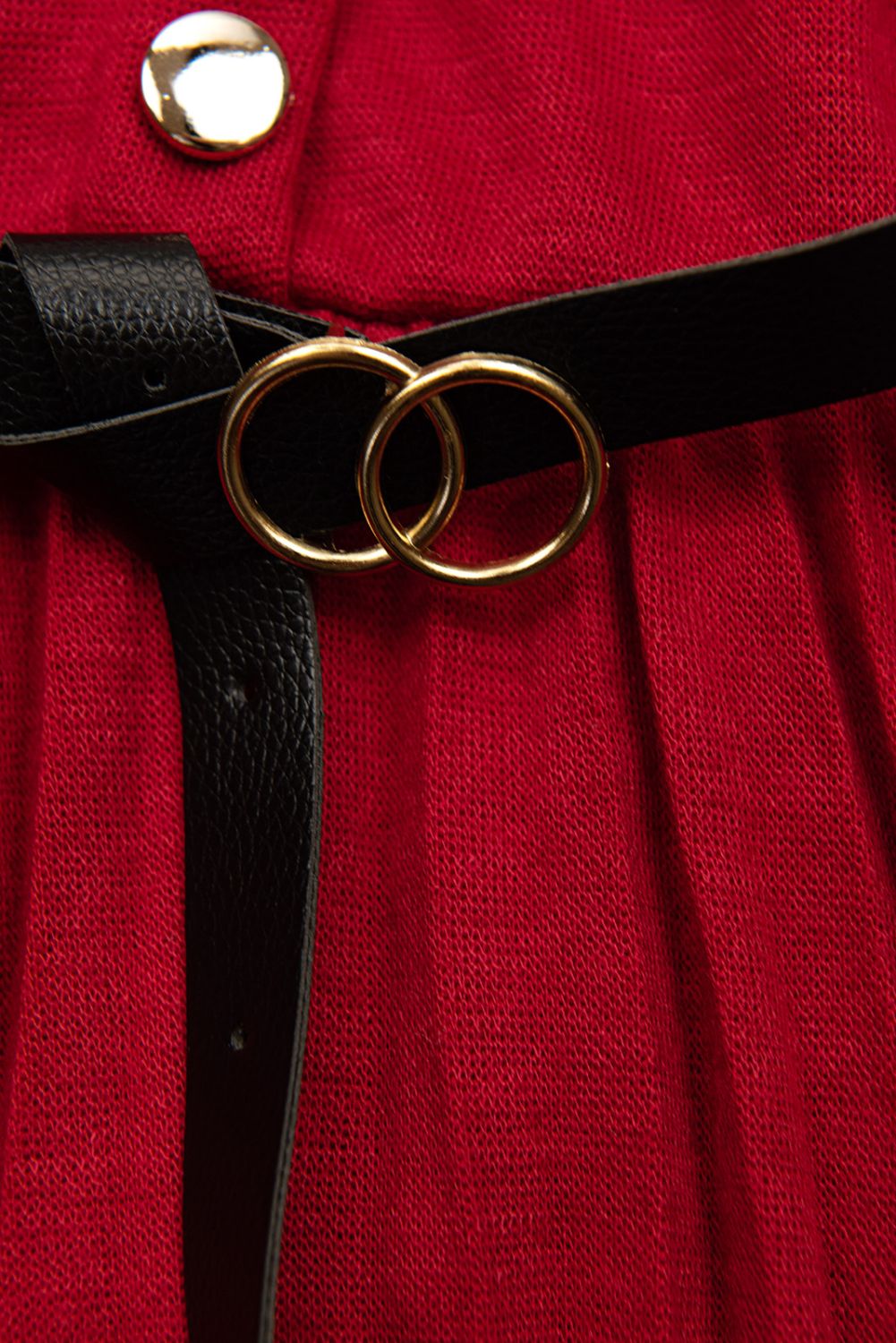 Red girl's dress with a belt