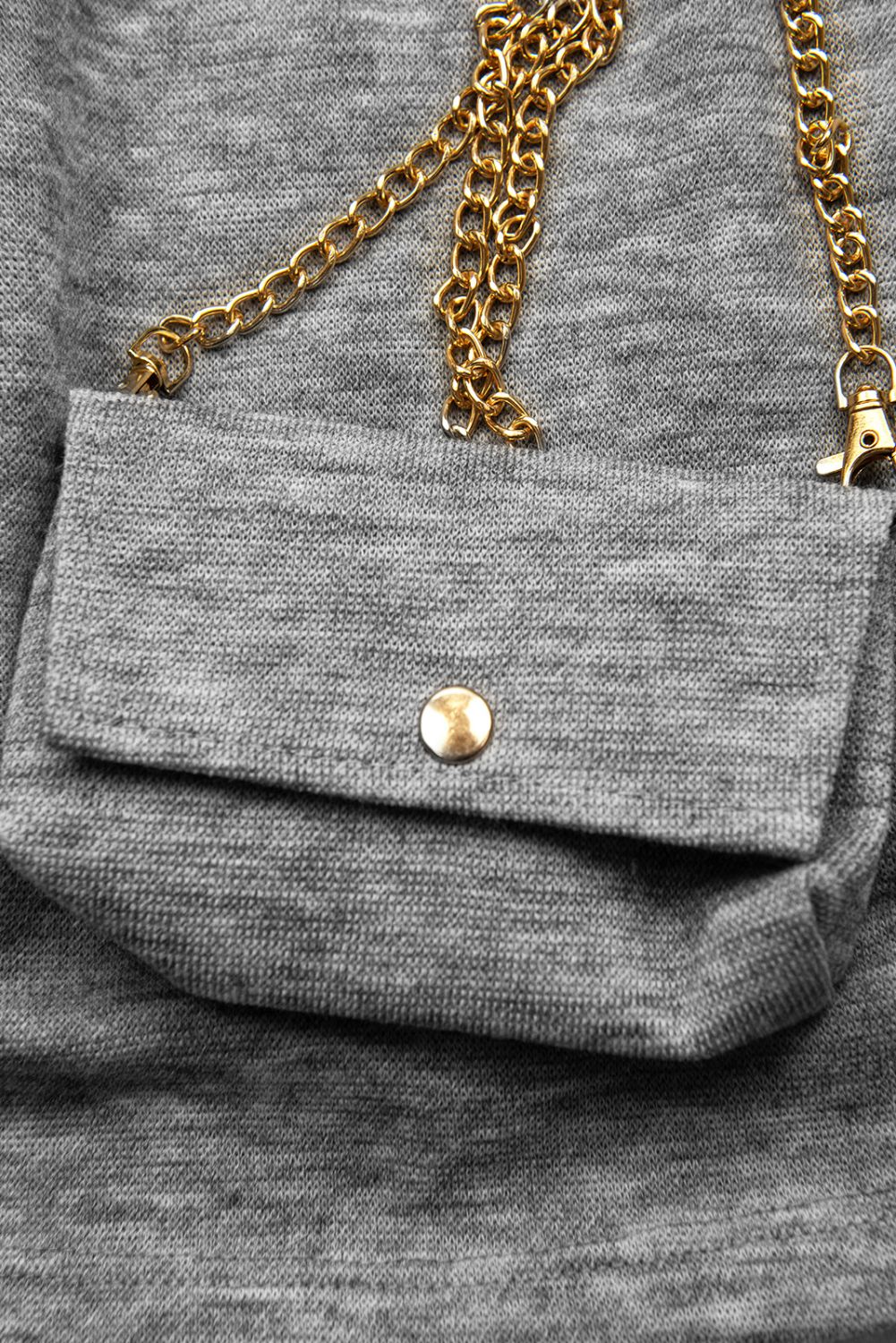 Grey girl's dress with drawstring waist