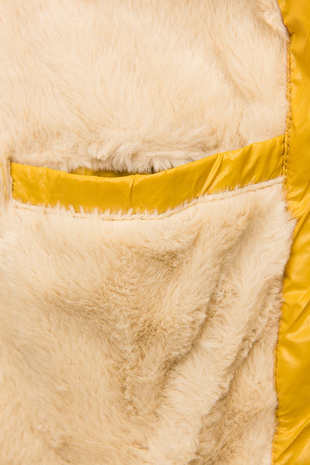 Belted winter jacket in yellow