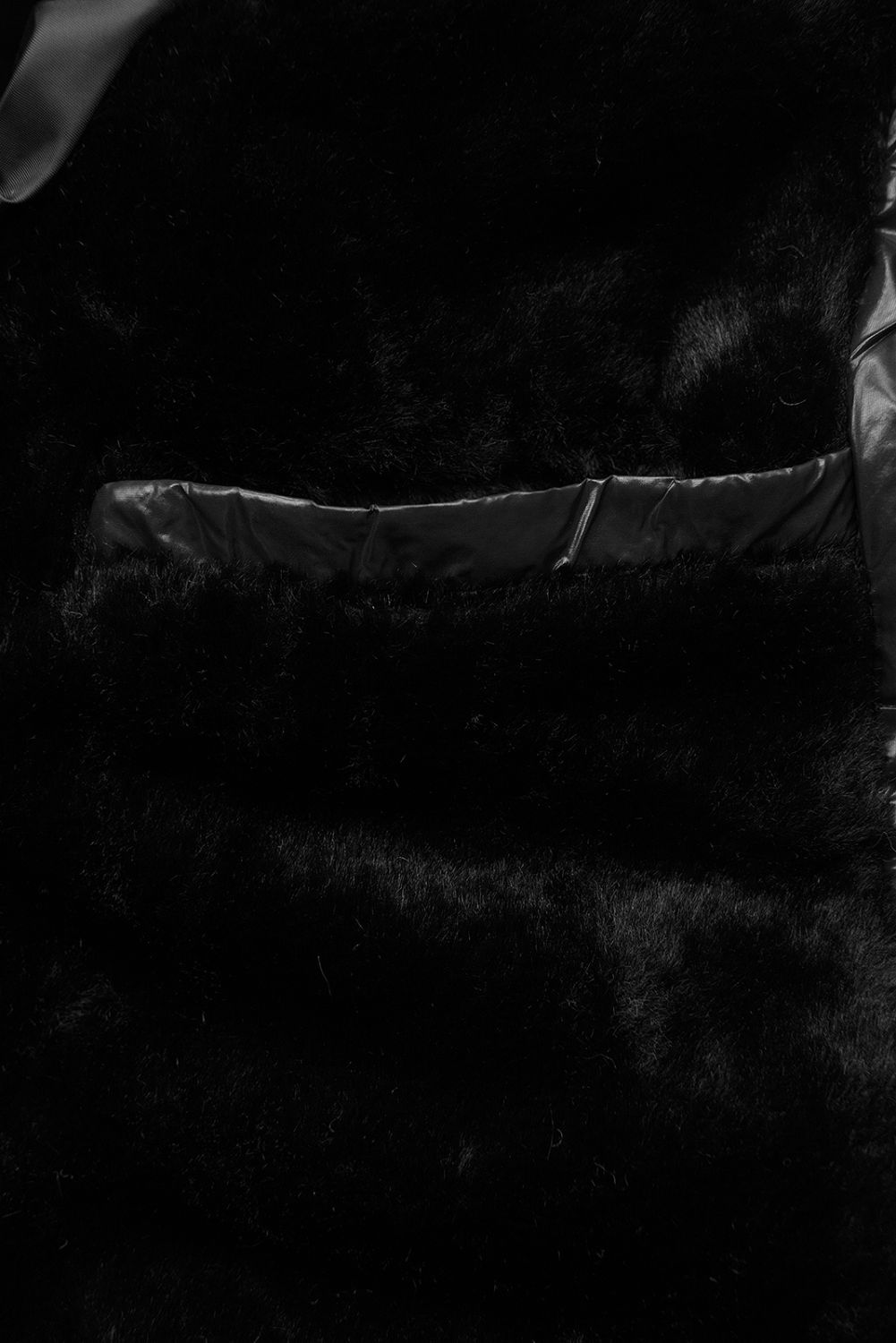 Belted winter jacket in black