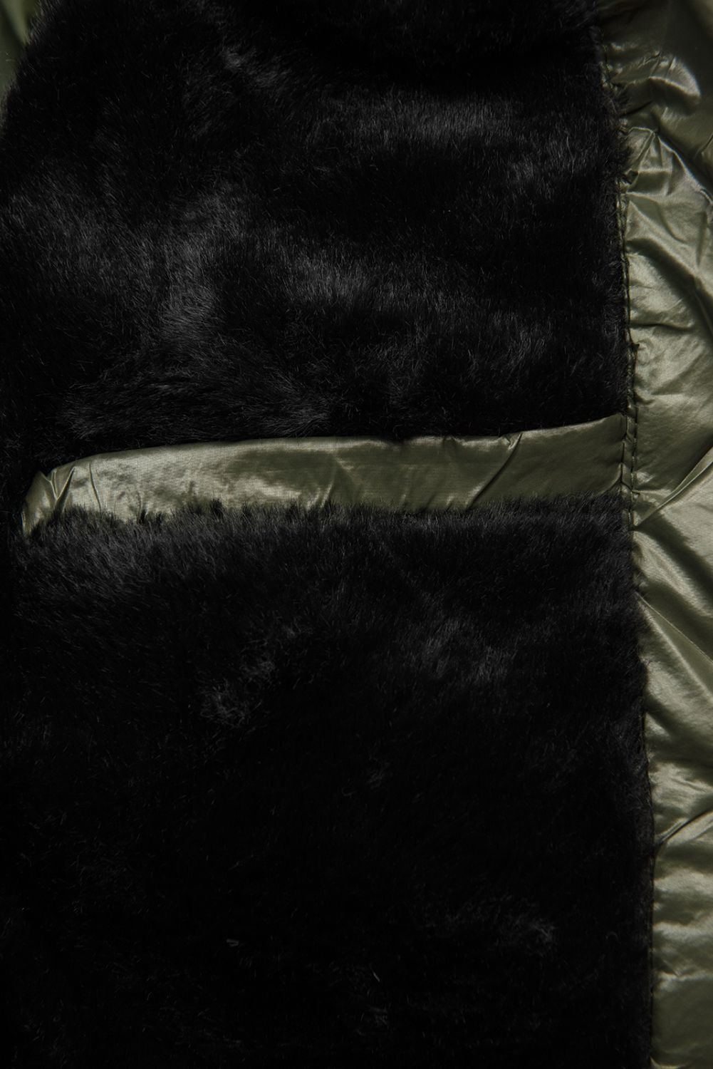 Belted winter jacket in khaki