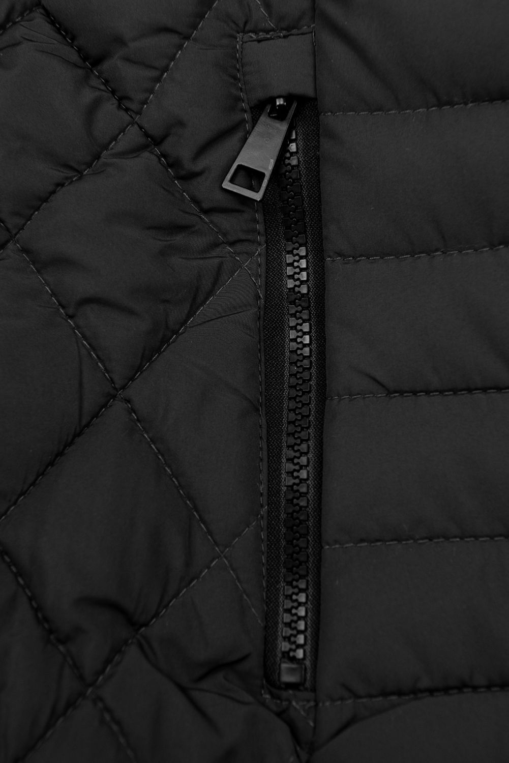 Black mid season quilted jacket