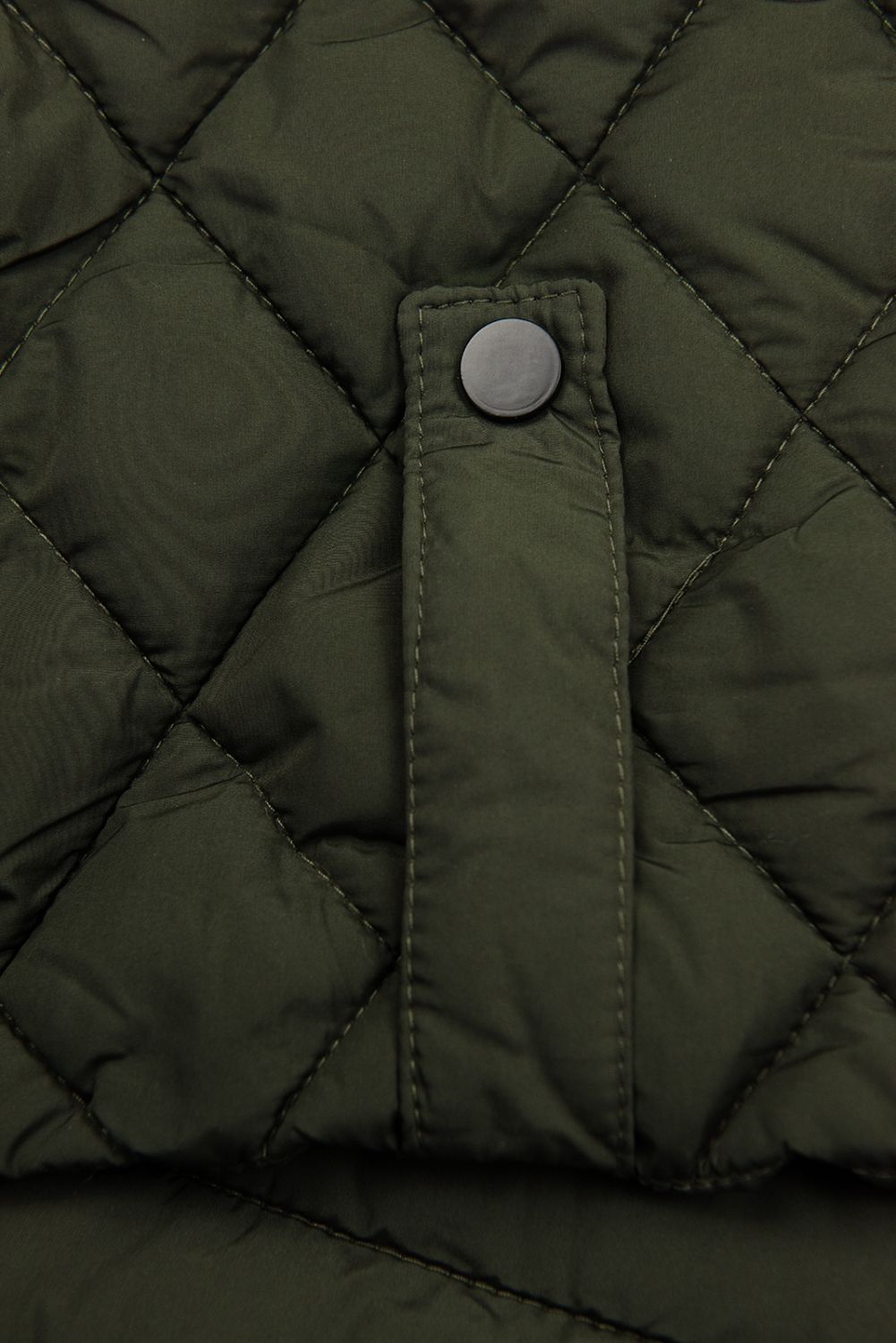 Olive green mid season quilted jacket