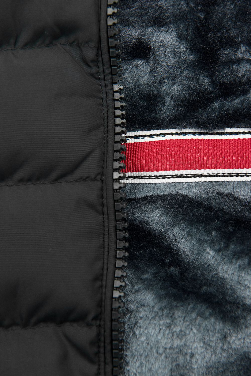 Winter jacket with faux fur lining in black