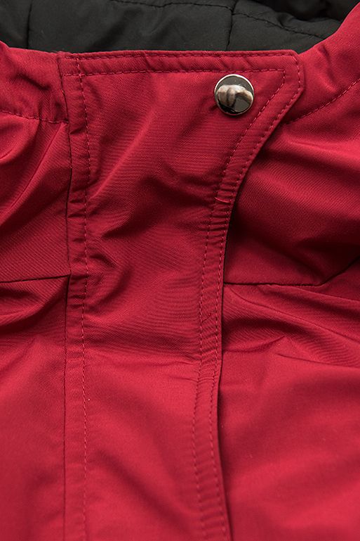Reversible drawstring jacket in red/black