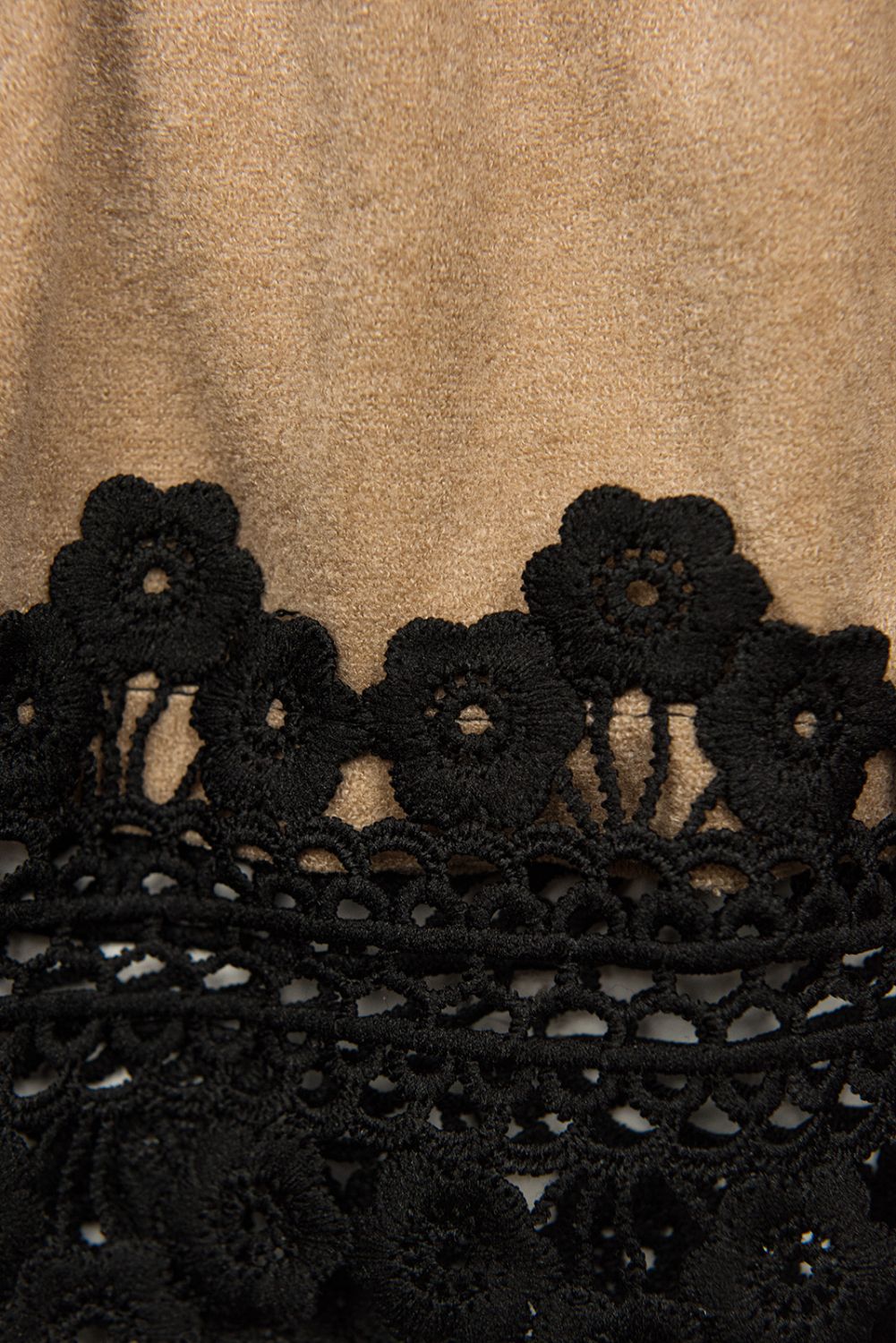 Light brown short dress with lace