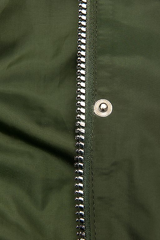 Khaki basic spring parka jacket with a hood