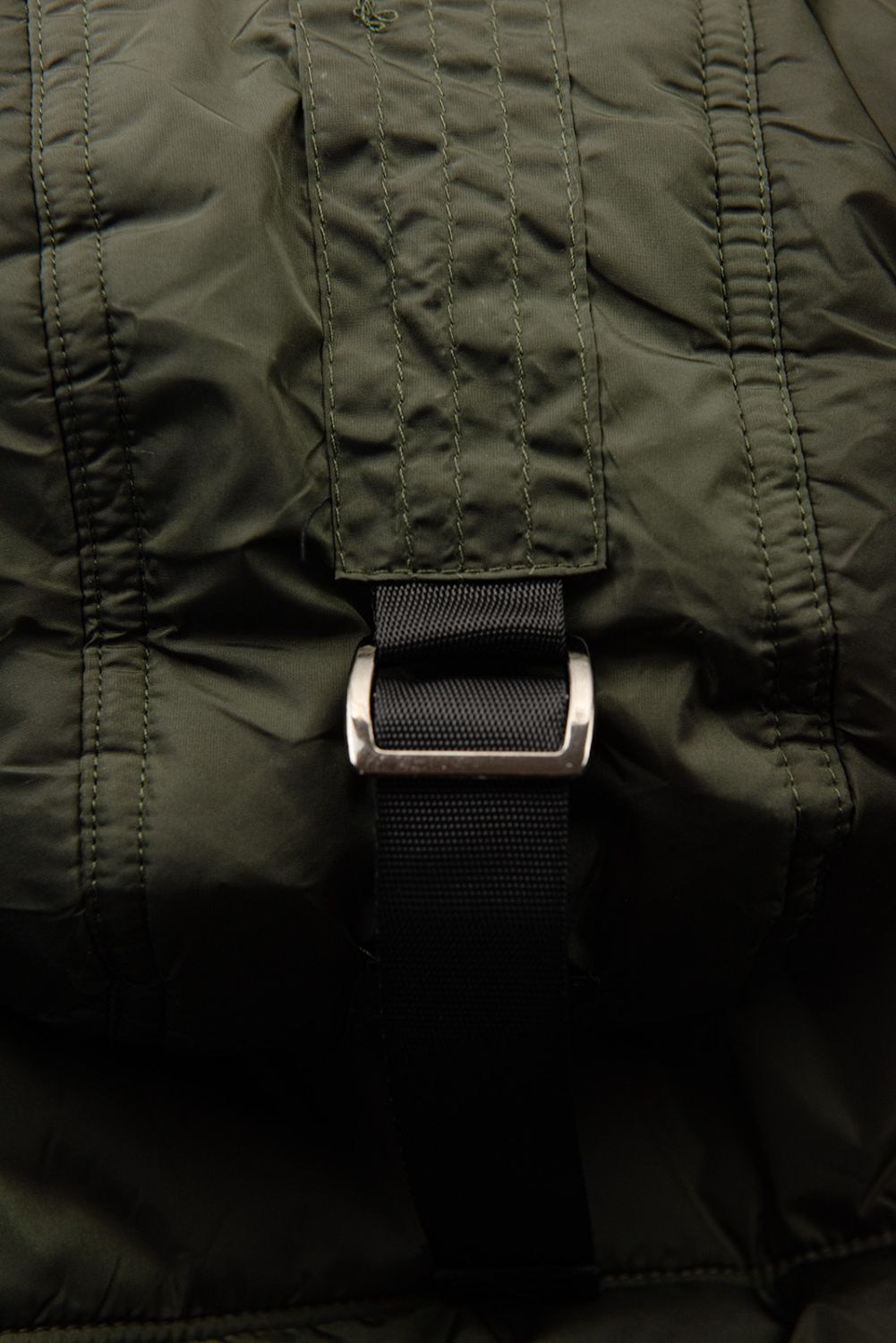 Khaki winter jacket with plush and faux fur