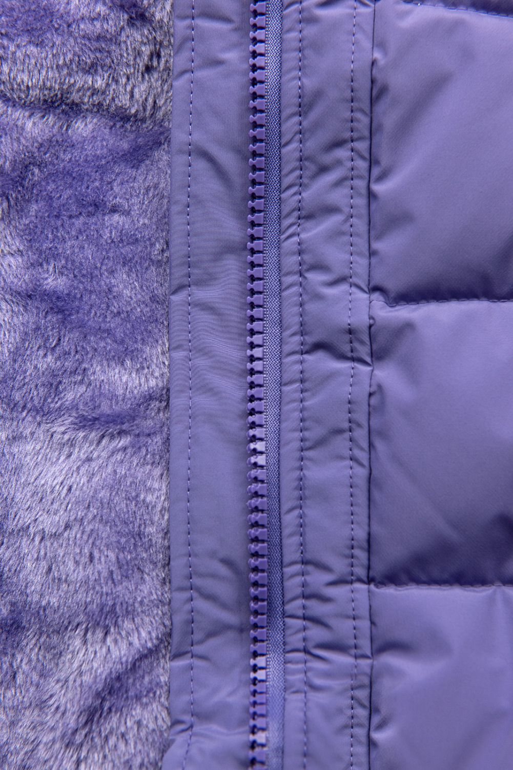 Purple winter jacket with drawstring waist