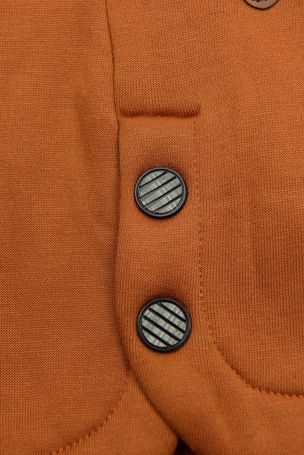 Dark orange elongated hoodie in shaped cut