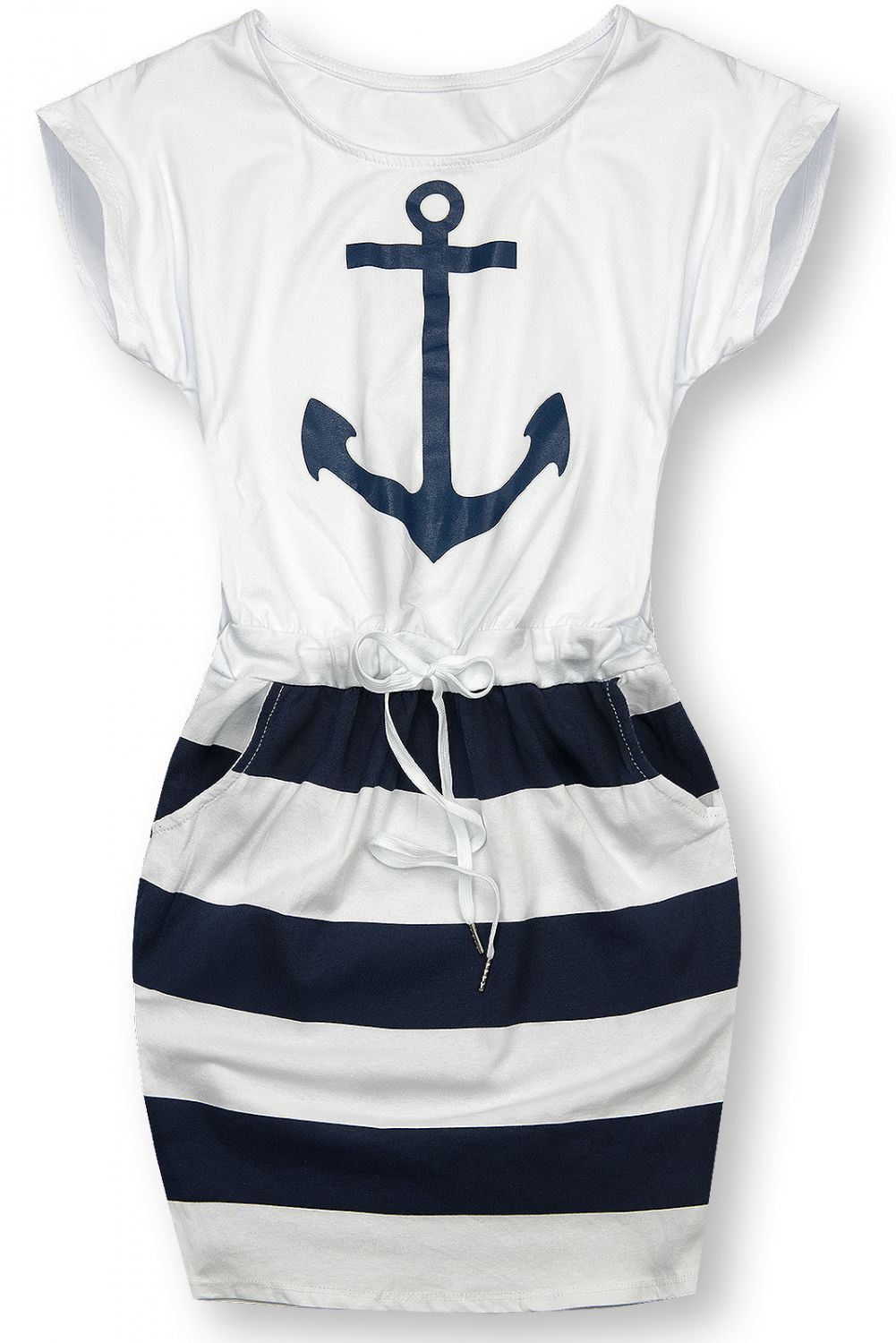 Anchor print dress white/blue