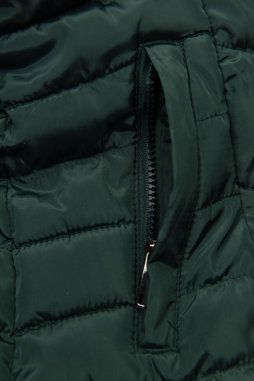 Dark green quilted jacket for autumn/winter