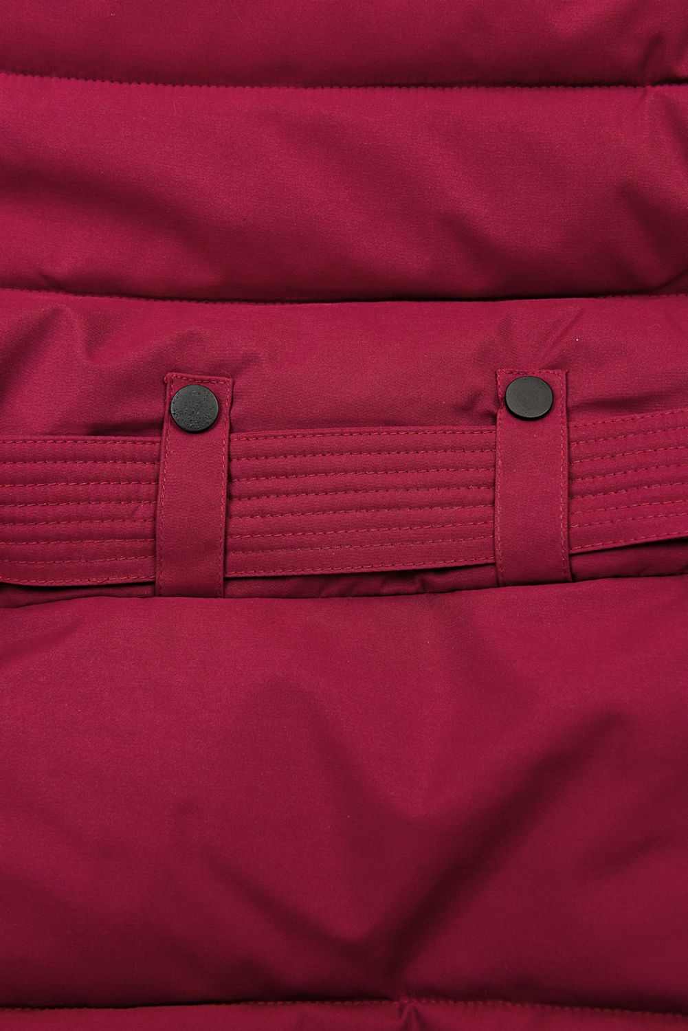 Wine red winter jacket with belt