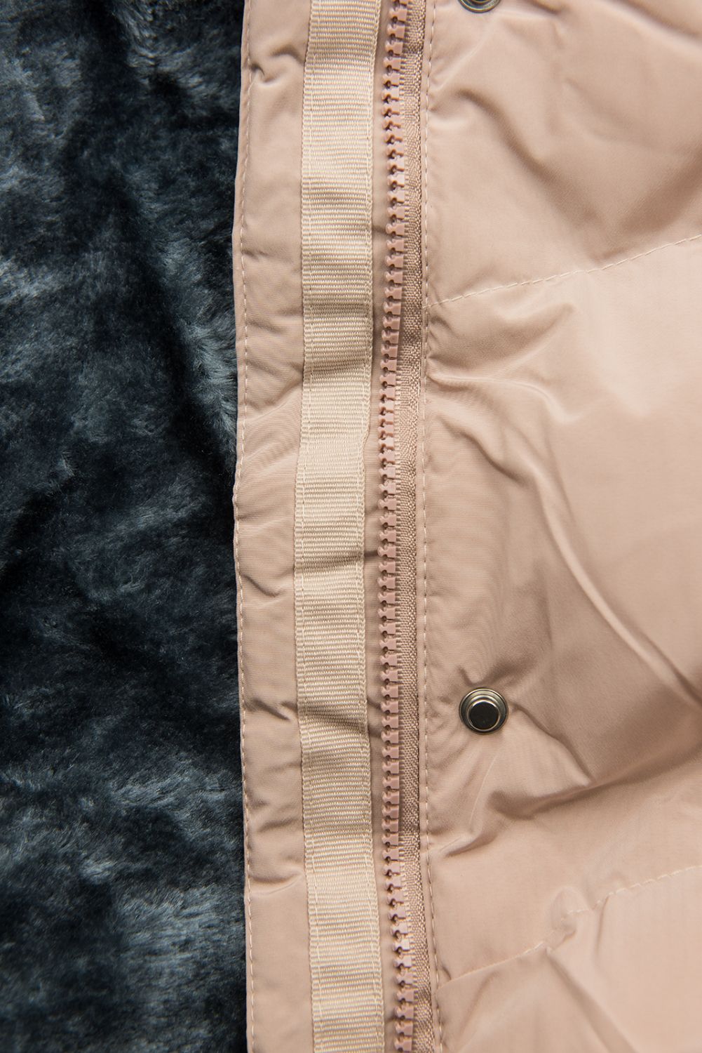 Powder pink winter jacket with fleece lining