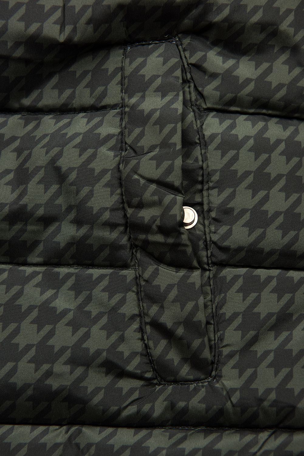 Khaki green reversible winter parka with faux fur trim