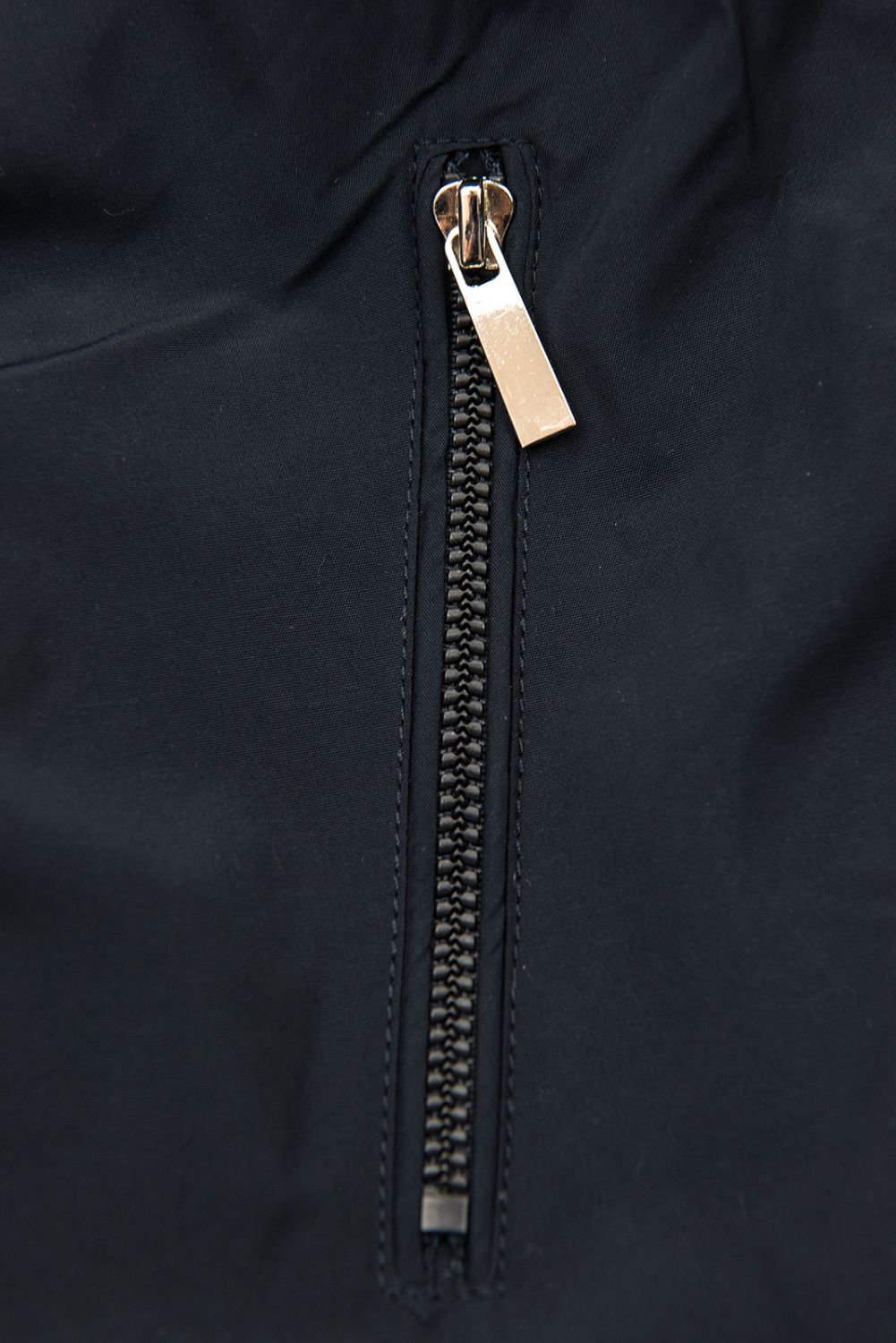 Navy reversible winter parka with faux fur trim