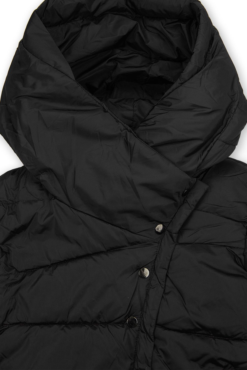 Black winter jacket with extra high neck