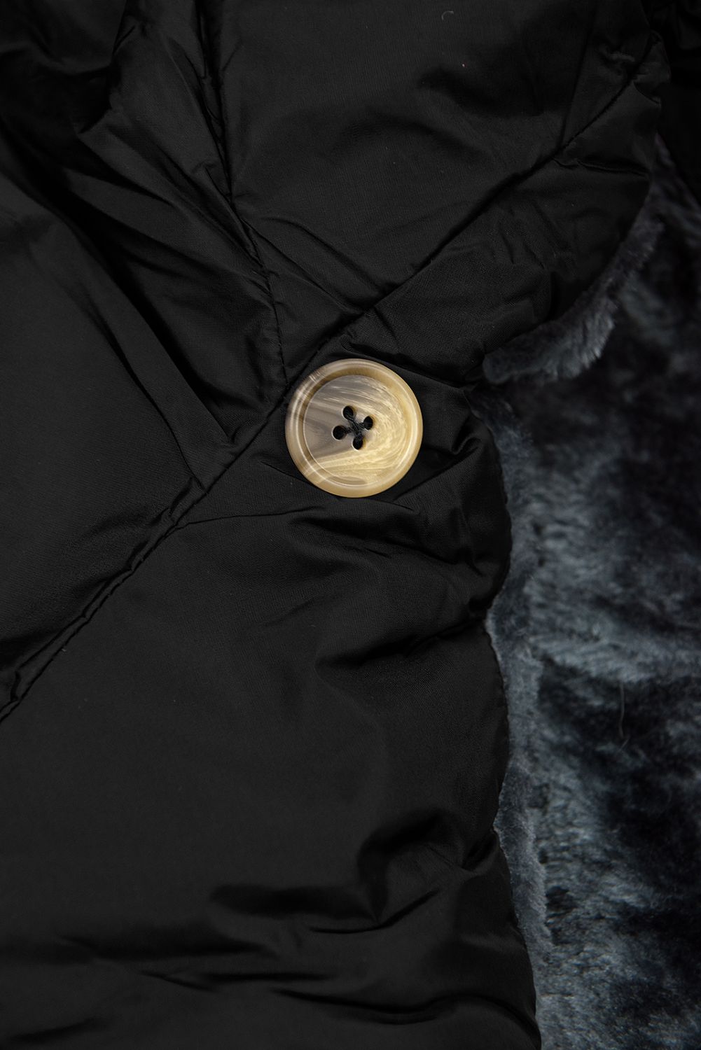 Black winter jacket with extra high neck