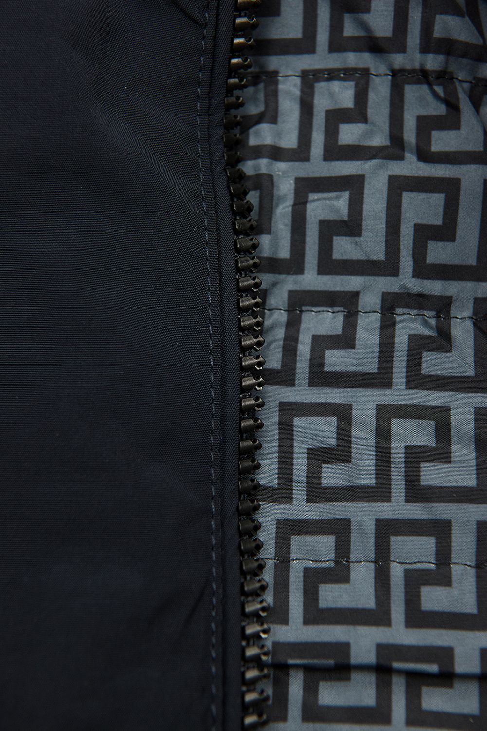 Reversible mid-season parka jacket navy/gray