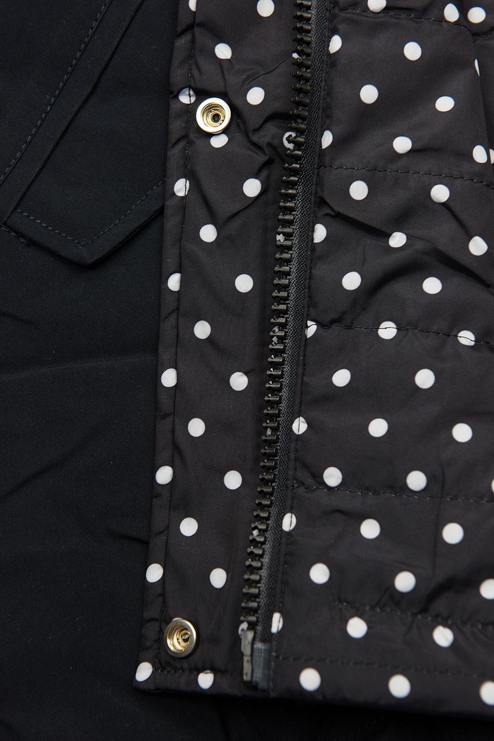 Reversible parka dots navy
