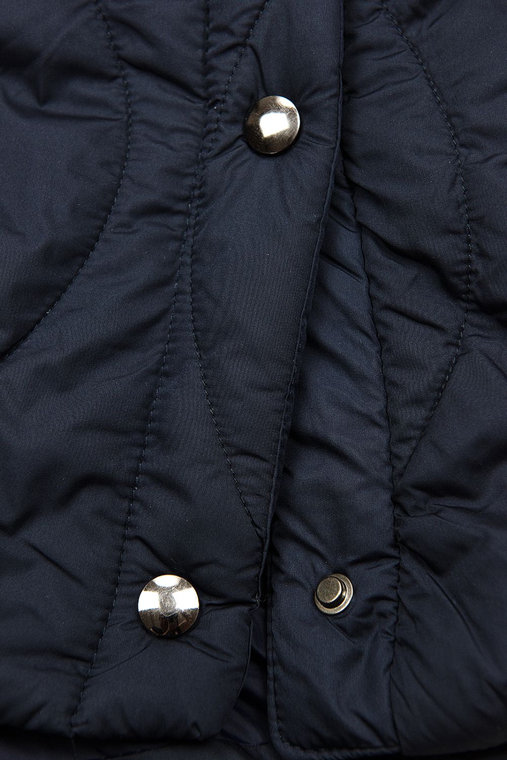 Dark blue quilted jacket with drawstring waist