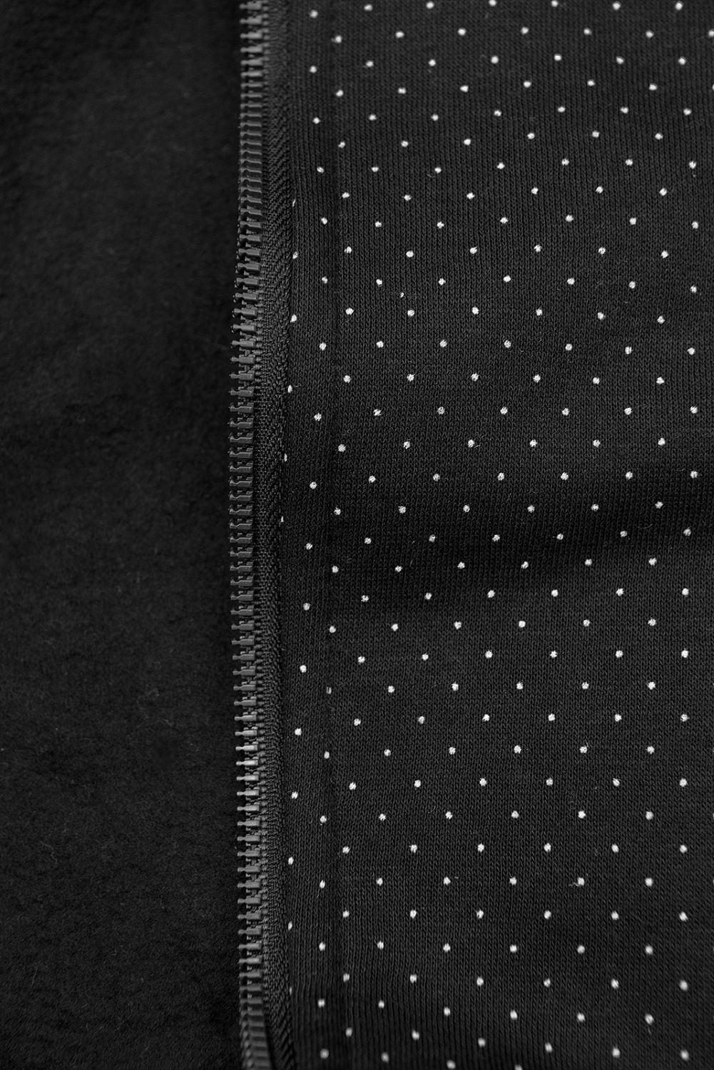 Elongated Polka dot hoodie in black
