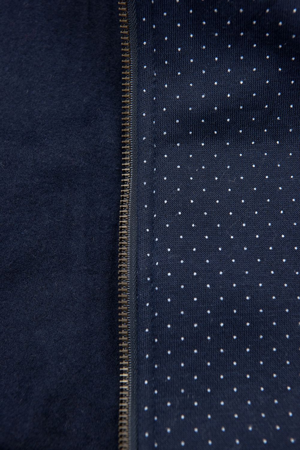 Elongated Polka dot hoodie in navy
