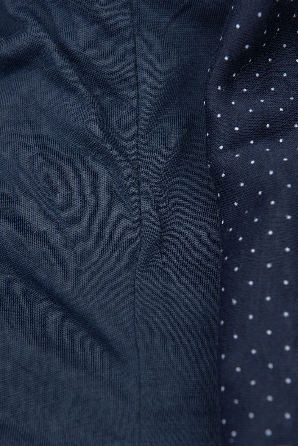 Elongated Polka dot hoodie in navy