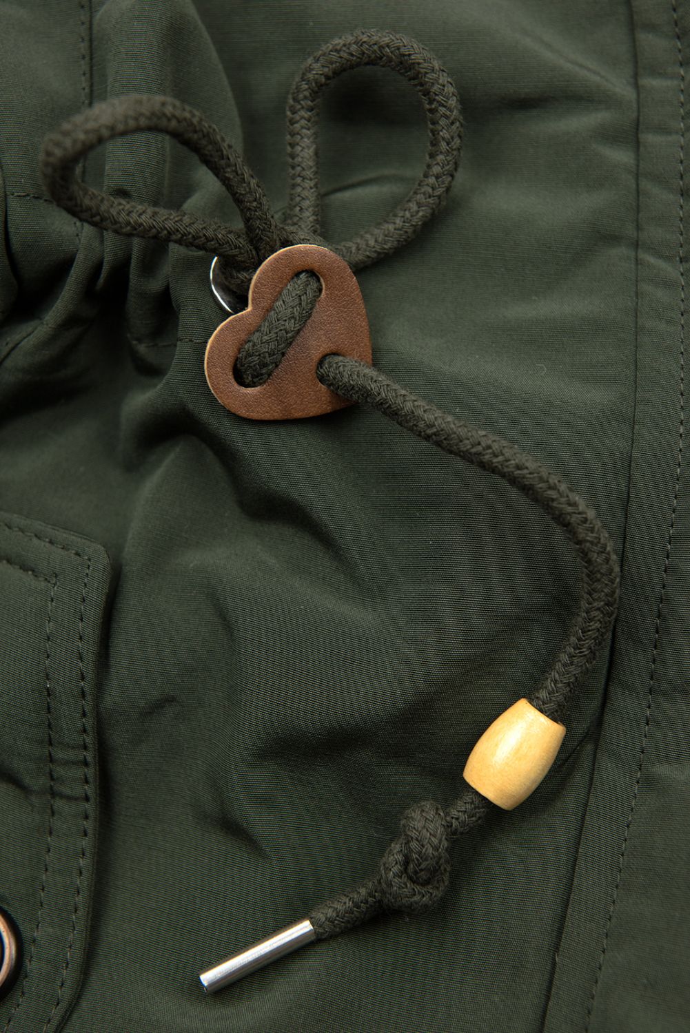 Dark green winter parka jacket in short cut